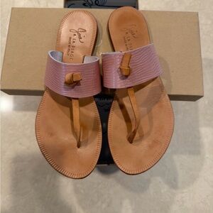 Joie Pink and Tan Leather Sandals